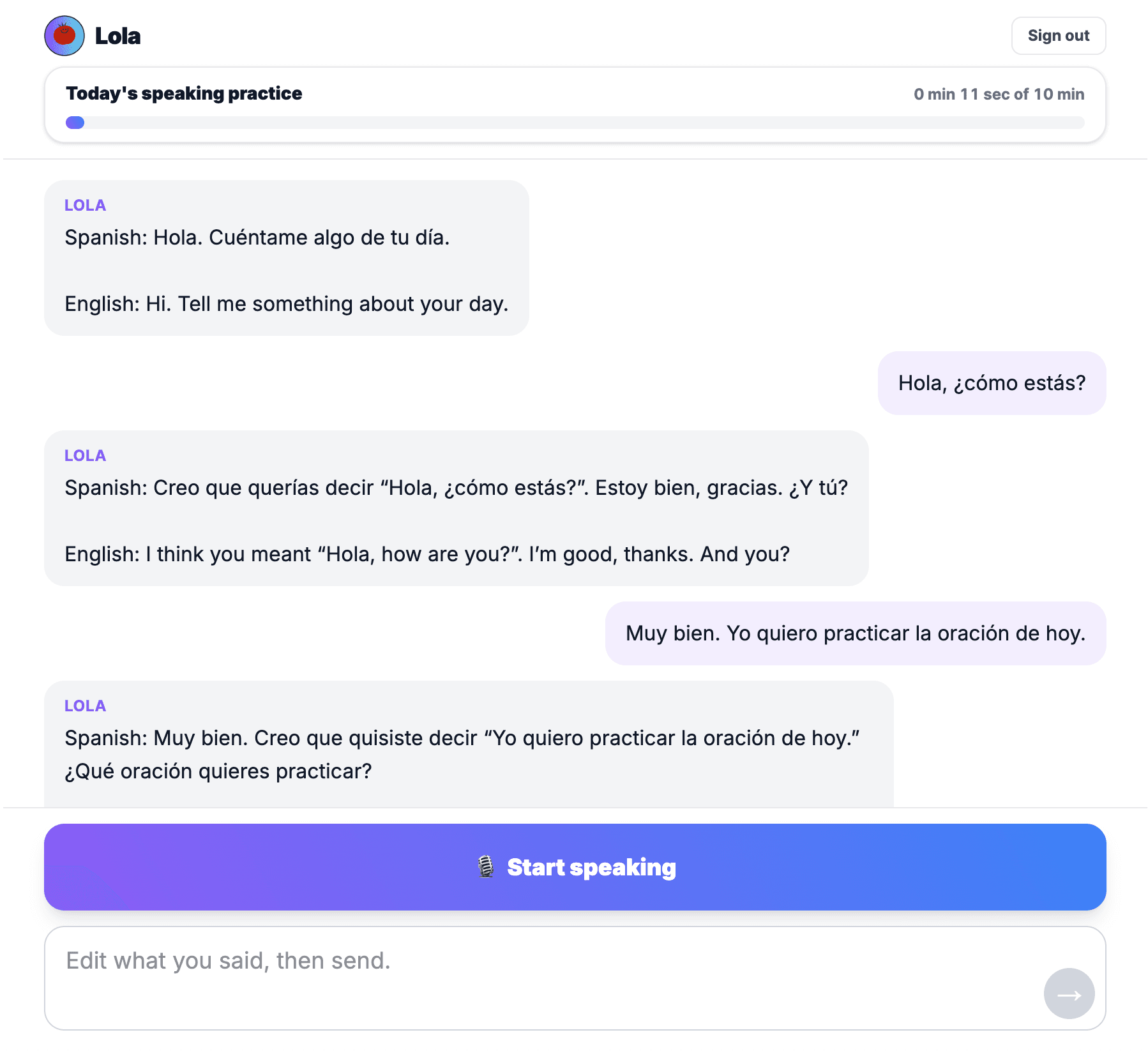 Ada running the reader's Python code in the browser